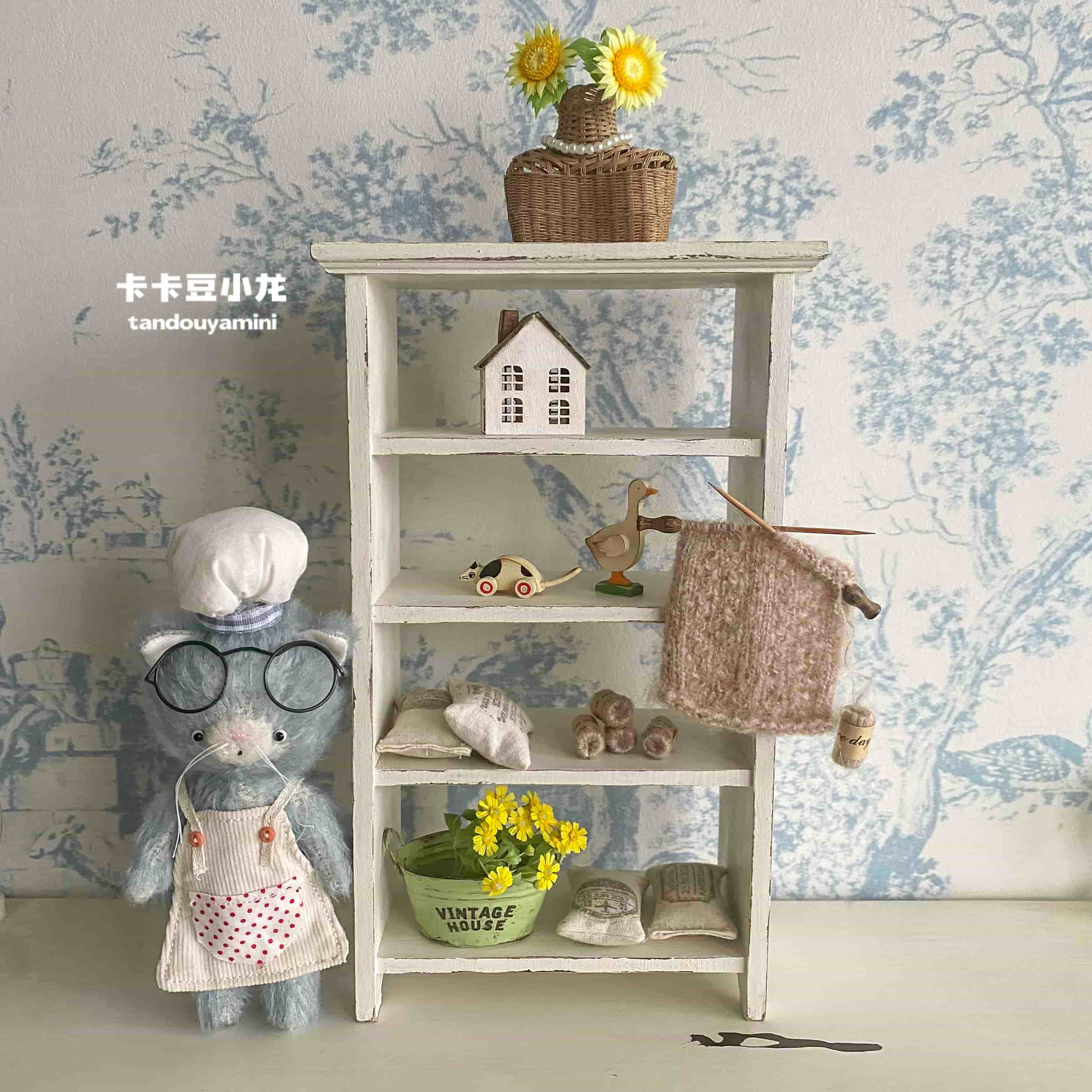 Vintage Toy Collector - 1:6 Puppenhaus Miniatur-Möbelzubehör Massivholz Vintage Antikes