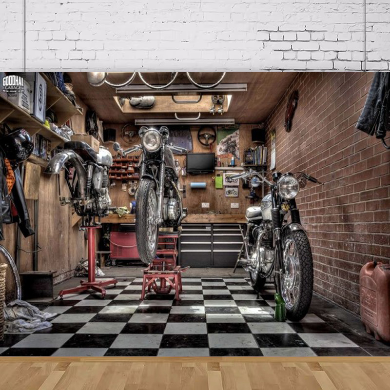 Collectible Vintage Photos - Motorrad-Fotografie-Hintergrund Vintage Dirt Bike Rennchampion Trophäen-Sammlung