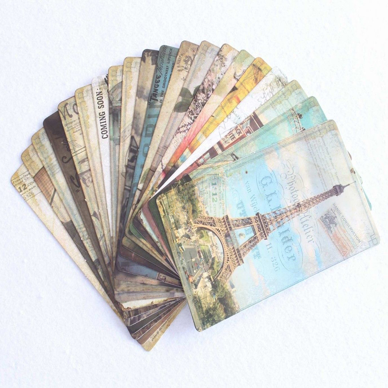Collectible Vintage Greeting Cards - Neue 32Pcs Vintage Berühmte Gebäude Retro
