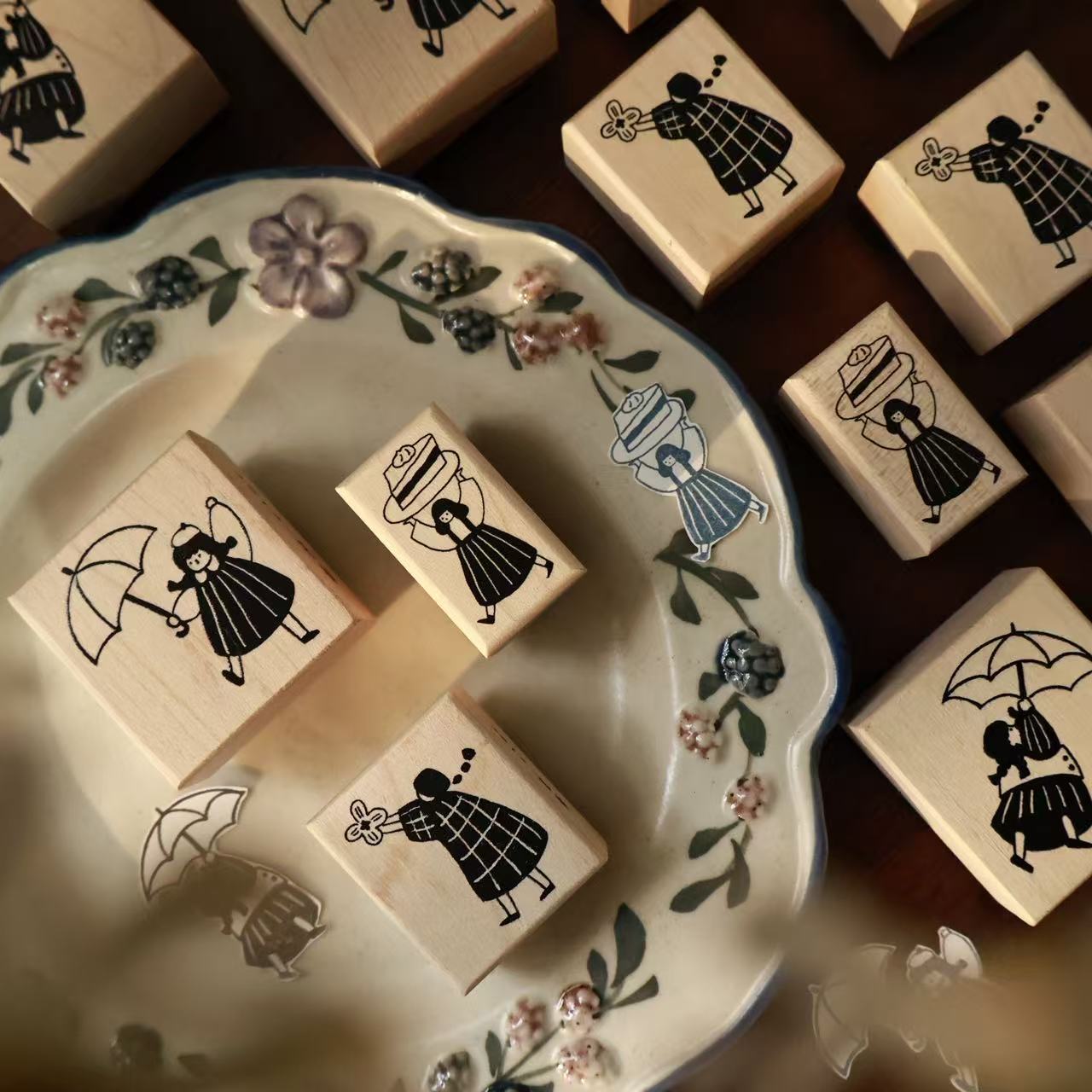 Vintage Collectible Stamps - YiEr Studio Vintage Lovely Cake Regenschirm