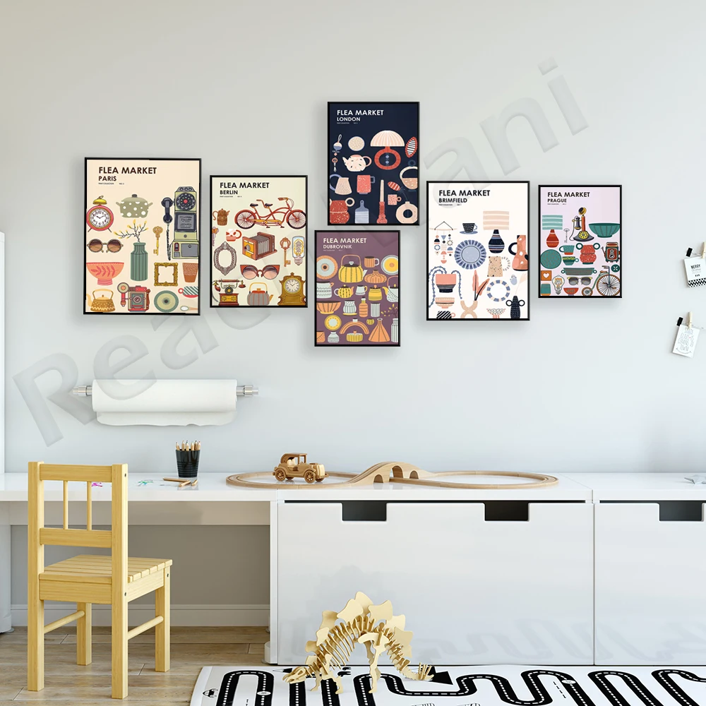Flohmarkt-Druckkollektion Vint – Vintage Collectible Market Bewertung und Preis
